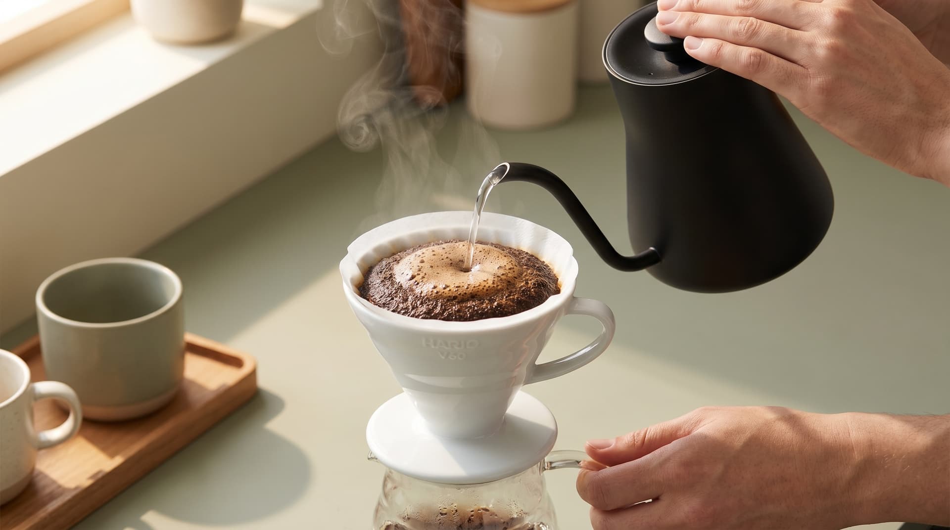 Hario V60 dripper ile pour-over demleme